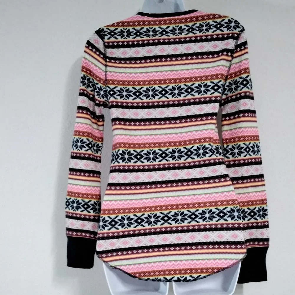 Old Navy Active Long Sleeve Striped Shirt Size M Medium Casual Boyfriend 007 - Picture 7 of 15